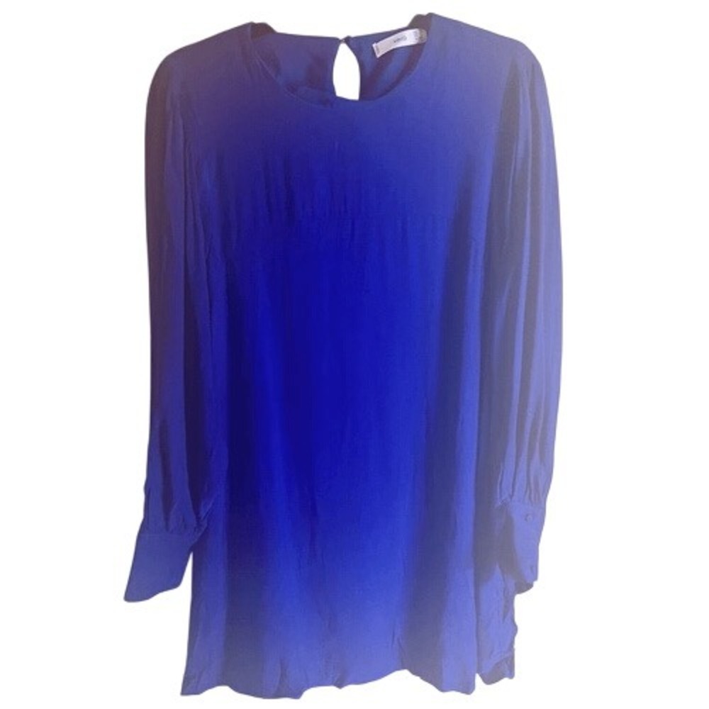 MNG Women's Long Sleeve Dress Size 8‎ Royal Blue Keyhole Back Formal Wear